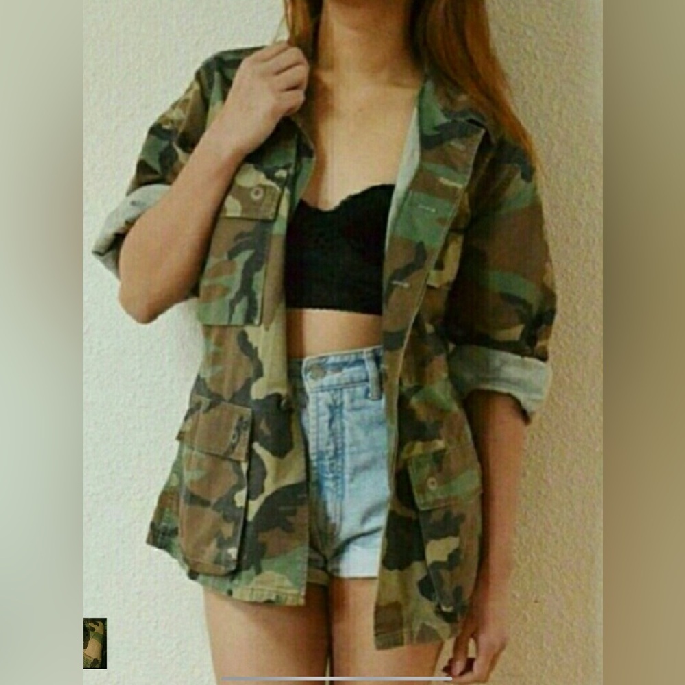 Camo Military Jacket Sz Small